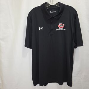 Under Armour Tech Polo Loose Wicking Polyester Black Mens XXL 2XL Golf Outdoors